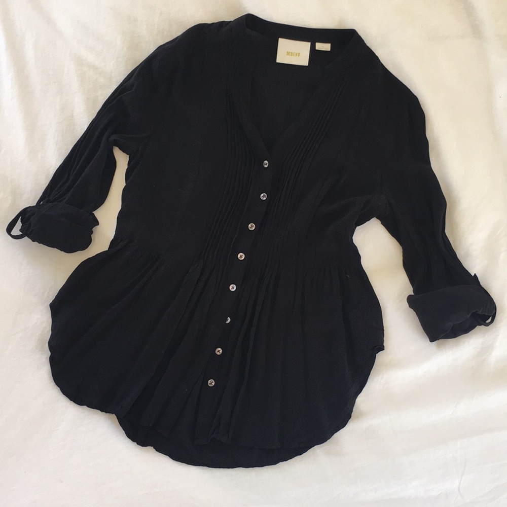 Anthropologie Maeve Black Buttondown, 6